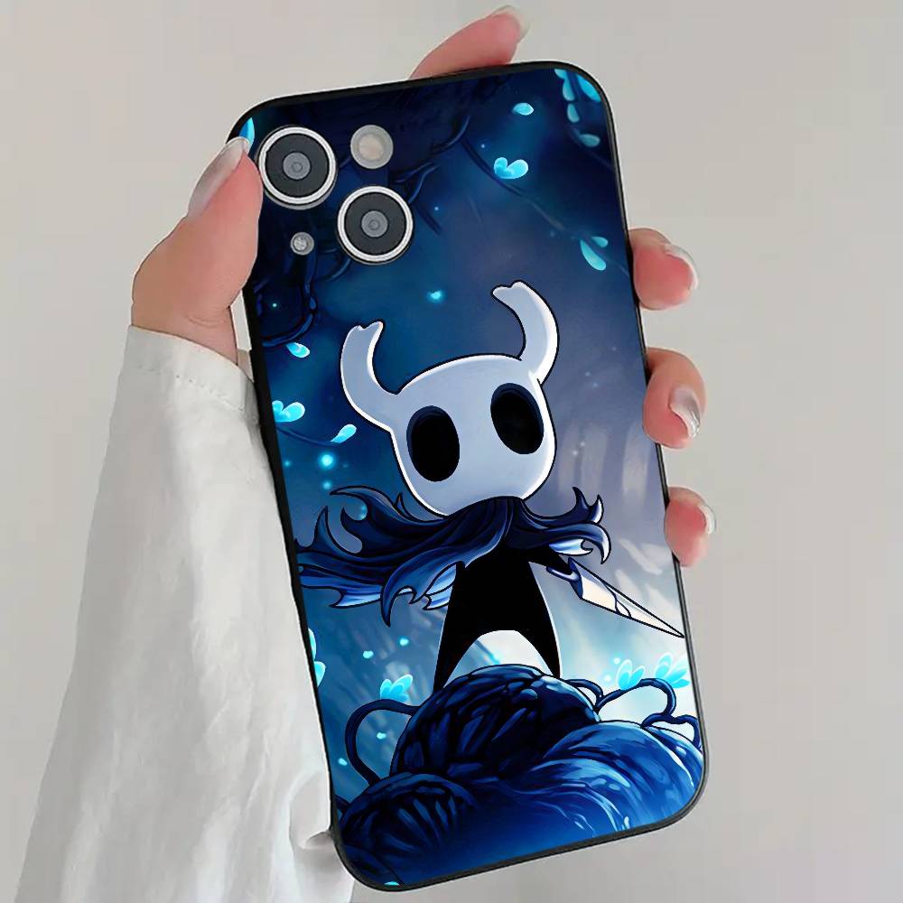 Anime Game Cool H-Hollow Knigth Phone Case Cool Black Silicone Soft For IPhone 16 15 14 13 12 11 X XR Plus Pro Max Plus