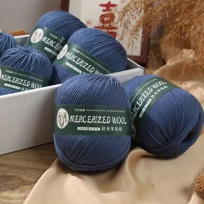 50g mercerisierter reiner Wollfaden Handgestrickt Mitteldick Pullover Jacke Schal Garn Baby Ganzer Garnknäuel Häkeln