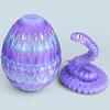 Ovo de Cobra com Cobra Impressa em 3D Dentro Juntas Móveis Estatueta de Cobra Cobra Articulada Brinquedo Fidget de Mesa Decoração Ornamento