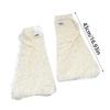 Womens Y2K Girls Winter Furry Leg Warmer wtih Drawstring Harajuku Letter Label Furry Plush Flared Boot Cover Long Socks
