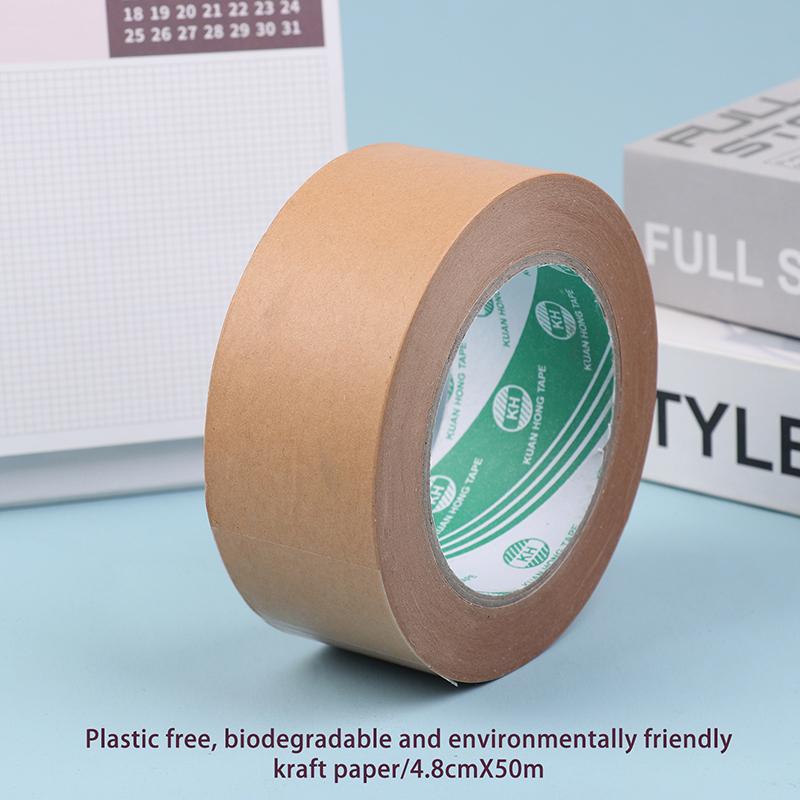 Brown Kraft Paper Tape Recyclable Packing Tape Ecofriendly Self Adhesive Gumed Kraft Tape For Packing Shipping