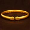 Carved Pattern Metal Opening Bangle Baby Armlet Frosted Golden Wrist Jewelry  for Gifts