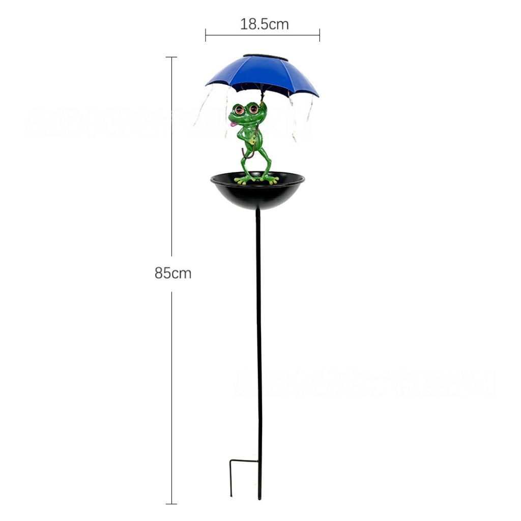 Creative Frog Umbrella Holding Solar Iron Art Ornament bird feeder for Outdoor Garden Courtyard Decorative Sign Suitable