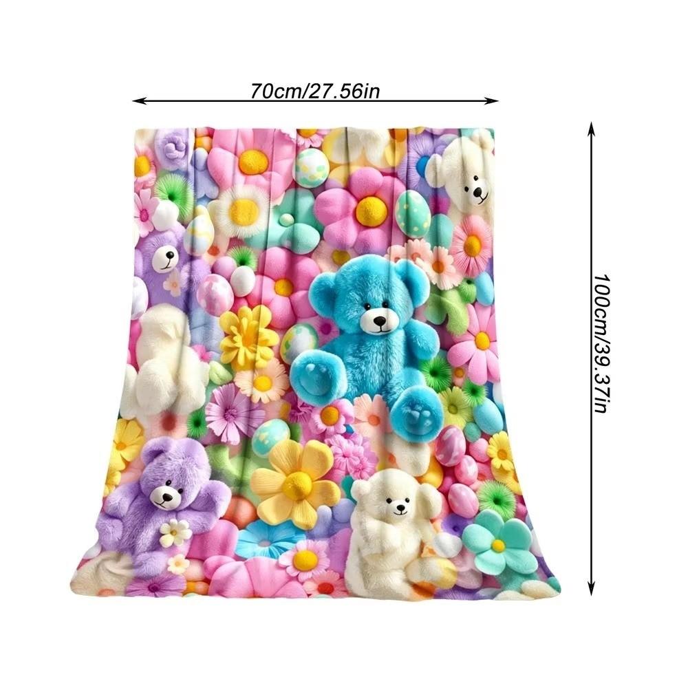 Flannel Throw Blanket Cartoon Nap Blanket Comfortable Plush Blanket  All-Season