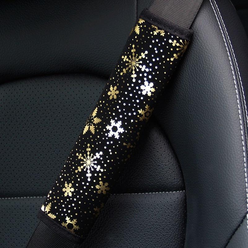 Bronzing Snowflake Car Seat Belt Pads Cover Shoulder Pads Protection Cushion Case