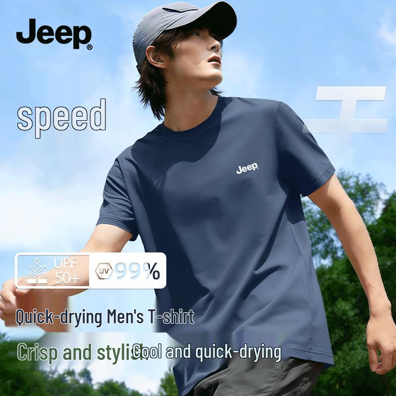 

Мужская летняя футболка JEEP с защитой от солнца, с коротким рукавом 2XL