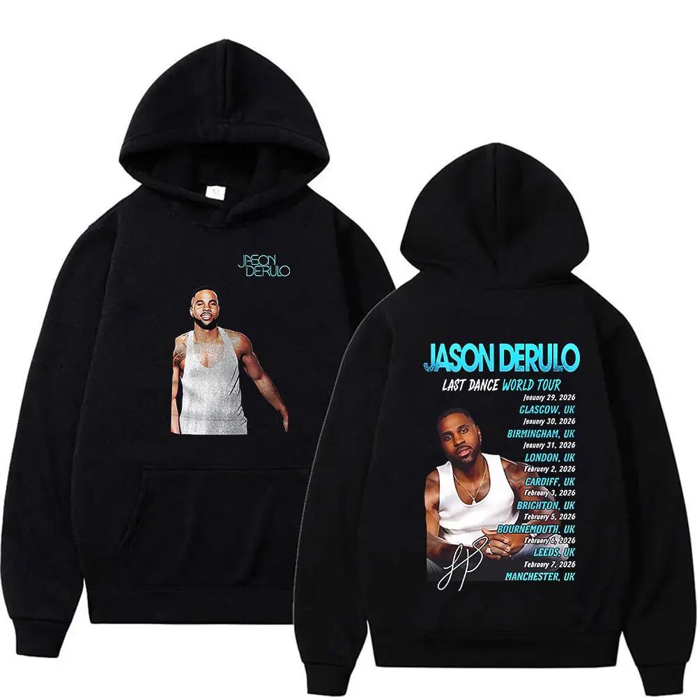 Jason Derulo Last Dance World Tour 2026 Merch Hoodie Men s Hip Hop Vintage Pullover Sweatshirt Fleece Oversized Hoody Streetwear 4XL