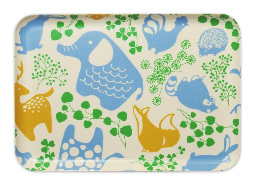 Tatsucraft NR Lunch Tray, Medium, 33cm, Web Original Model, Scandinavian-style Animal Design, Non-Slip, Microwave-Safe, Tray, Tray, Stylish, Plastic,