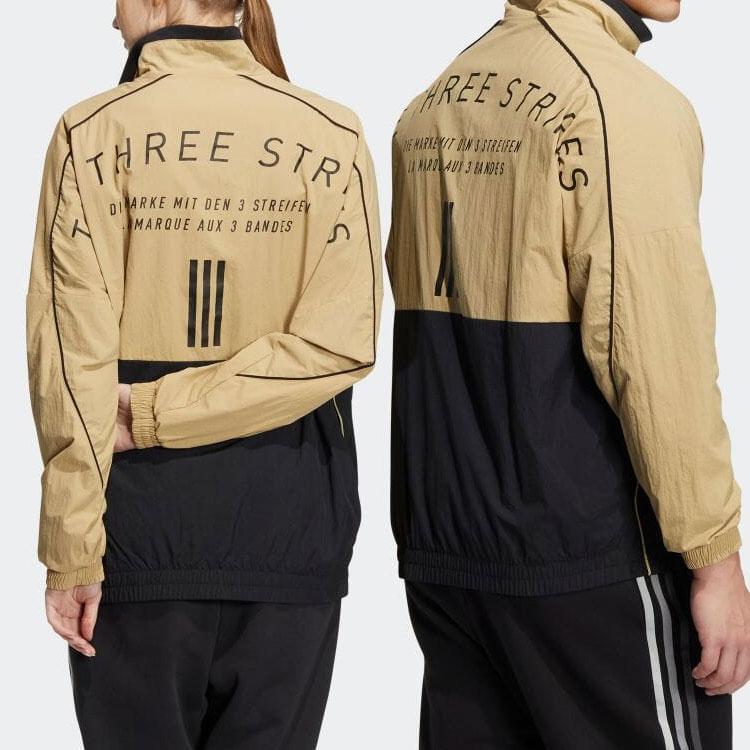 Adidas Contrast Panel Letter Print Stand Collar Jacket Unisex Jackets Multicolor HM2693