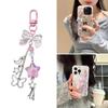 Cute Bowknot Pendant Keychain Dolphin Phone Charm Stylish Beaded Keychain Elegant Bag Pendant Suitale for Daily Use