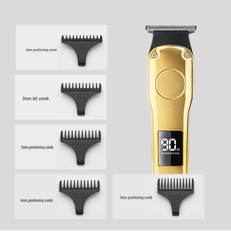 SHINE Cross-Border Electric Hair Clippers with Digital Display – White, Light, Shaver & Balding Clipper