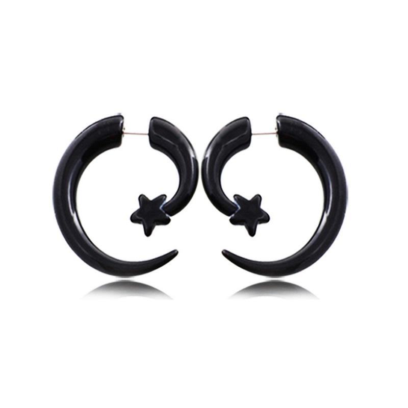 1 Pair Gothic Creative Black-color Acrylic Earrings For Women Men Punk Hip Hop Party Jewelry