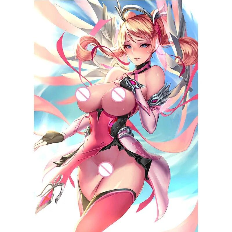 Print Game LOL White Fox Tail Warrior Nude Sexy Girl Art Canvas Poster Living Room Bedroom Home Wall Picture