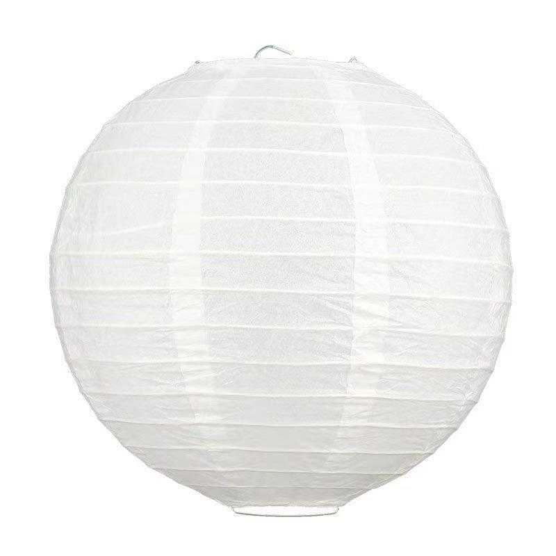 Solid Color Round Paper Lanterns for Wedding Room Decoration