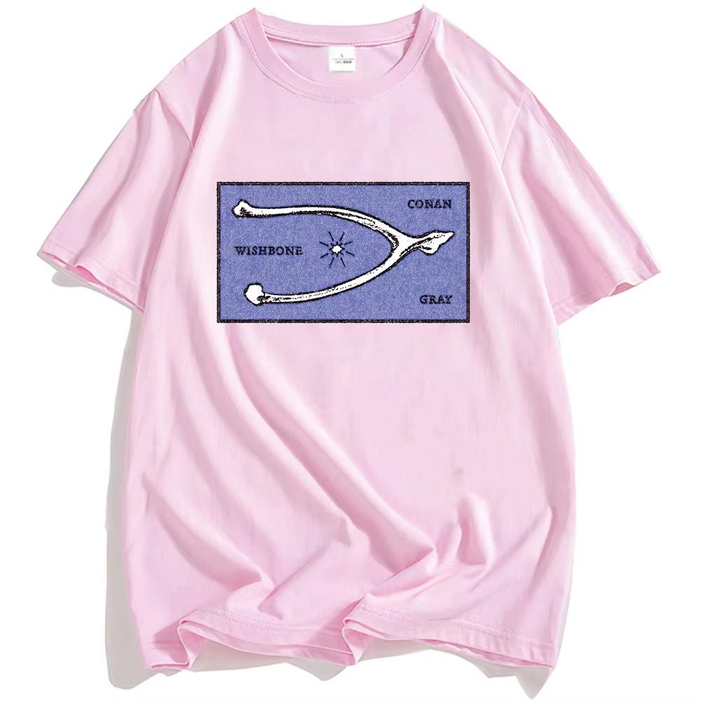 Wishbone Conan Gray T-shirt Summer Casual 2026 Album Tshirts Cotton Short Sleeve Unisex Streetwear Oversized Tshirt Short Sleeve Casual Clothing