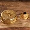 Copper Tribute Buddhist Plate Auspicious 13.5 Cm Brass Tibetan Engraving Buddha Fruit Tray Saucer Home Gift Desktop Decorative