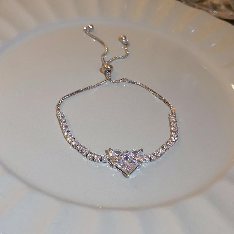 High-End Geometric Crystal Adjustable Bracelet with Luxury Drawstring Design - New Influencer Jewelry