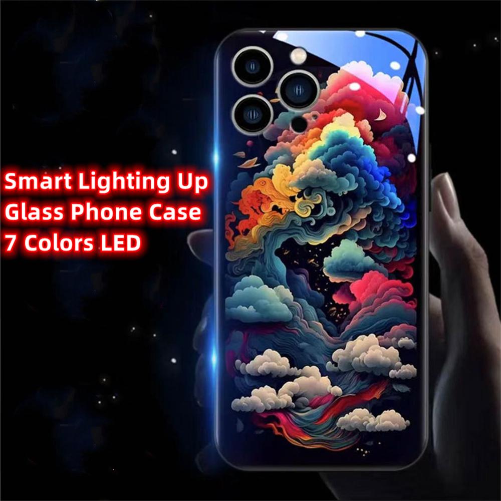 Infinite Good Fortune Led Light Phone Case Call Flash Glitter Cover For IPhone Samsung 【Style A】For Iphone 16 Plus
