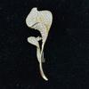 Women Brooch Sparkling Rhinestone Inlaid Common Callalily Shape Anti-Exposure Buckle Suits Shirts Sweaters Bags Pin Outfit Accessory