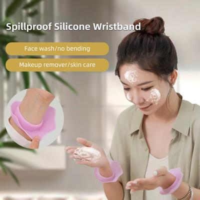 Silicone Waterproof Face Washing Wrist Strap Soft Comfortable Moisture Resistant Cuffs Splash Proof Wristband for Adults Children