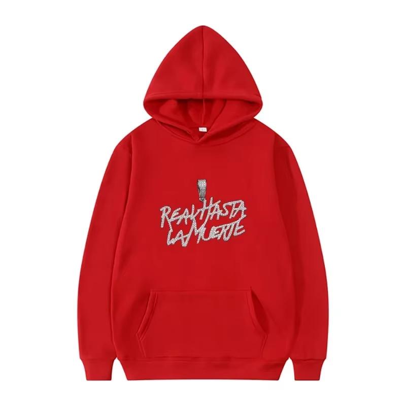 2025 New Diamond Chain Anuel AA Real Until Death Printed Fashion Hooded Sweatshirt Autumn/Winter Men's and Women's Warm Top