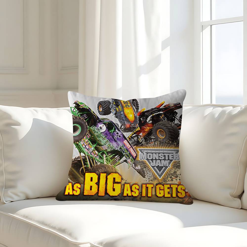 M-Monster Jam Наволочка Съемная Моющаяся Наволочка – Всесезонный Мягкий Лен 16x16Inch