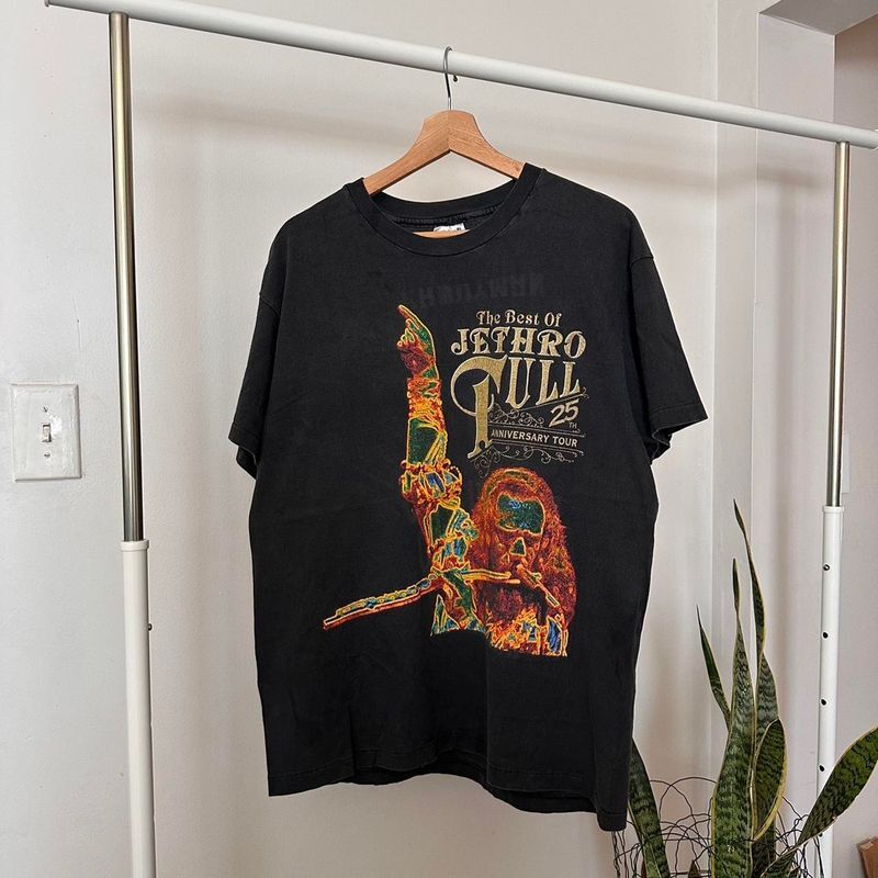 Vintage 90 Jethro Tull Rock Band Black Unisex Heavy Cotton Tshirt S5XL KH6480 XXXL