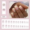 24pcs Nail Tips White Edge Press On Nails Fake Nials False Nails Green Ripple French Long Square