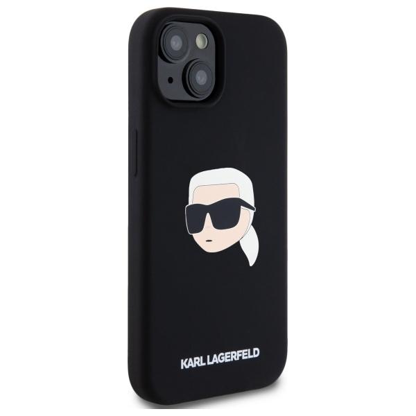 Karl Lagerfeld Klhmp15Sskhpplk Iphone 15 6.1 Czarny/Black Hardcase Silicone Karl Head Print Magsafe
