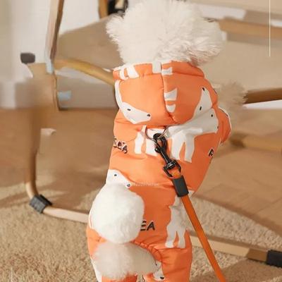 Dog Clothing Thick Warm Windproof Autumn and Winter Clothes To Prevent Hair Loss Small Dog Four-legged Pet Cotton-padded Jacket