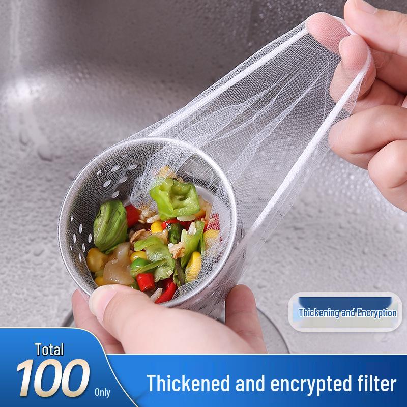 Large Disposable Kitchen Sink Drain Filter Mesh Bags - Anti-Clog Vegetable Washing Strainers
