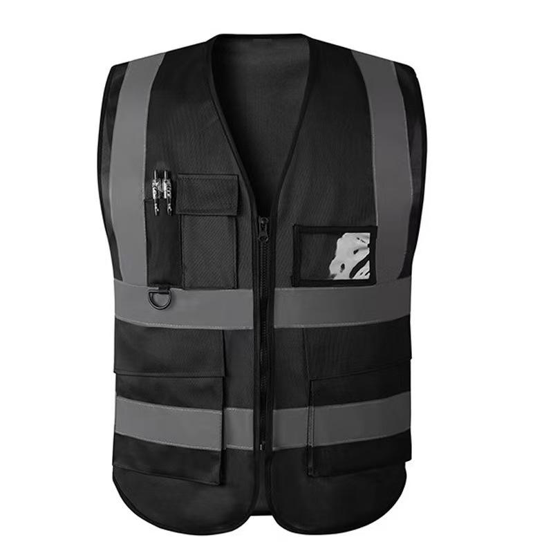 Reflective Logo Safety Vest - Breathable Summer Construction & Volunteer Gear