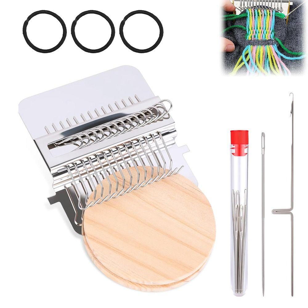 Metal Tool Mini Loom Machine Wooden Frame Weaving Loom Kit Easy To Carry Darning Machine  Home Use