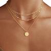 Elegant Stackable 14K Gold Veneered Necklace For Women Modifiable Length Nonallergenic Stratified Plan
