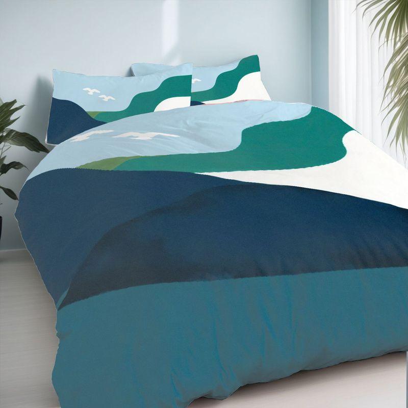 3 Piece Bedding Pillowcase Duvet Set Simple Blue Sky Cloud 2D Digital Printing For Bedroom Hotel Dorm Decoration