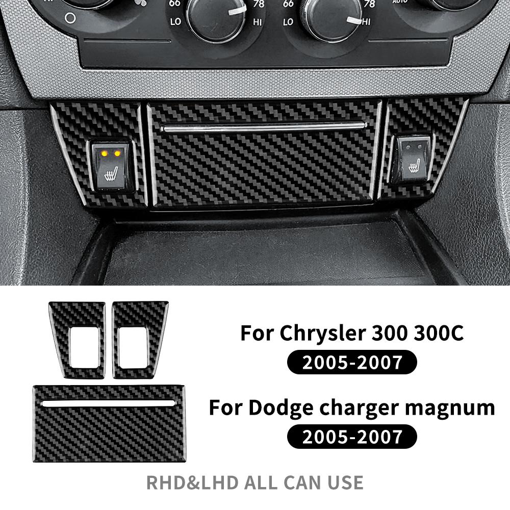 Echter Weicher Karbonfaser-Aufkleber für Chrysler 300 300C für Dodge Charger Magnum 2005 2006 2007 Auto Aschenbecher Panel Verkleidung Zubehör