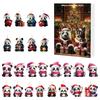For Home Decor Christmas Advent Calendar With Santa Hats Christmas Tree Decorations Acrylic Mini Xmas Tree Panda Pendant Bear