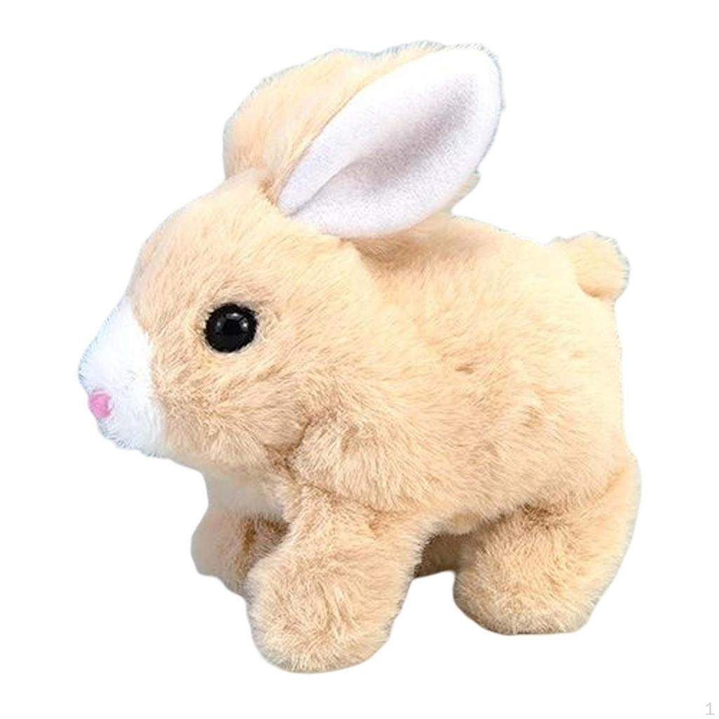 Electric Figurine Plush Toy Bunny Doll Feedable Stuffed Animals for Birthday Gift, Play House