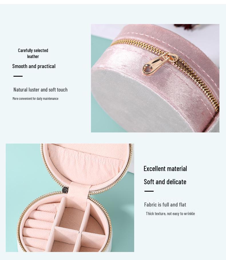 Round Velvet Stud Earrings Box – Anti-Oxidation Jewelry Storage for Earrings and Rings
