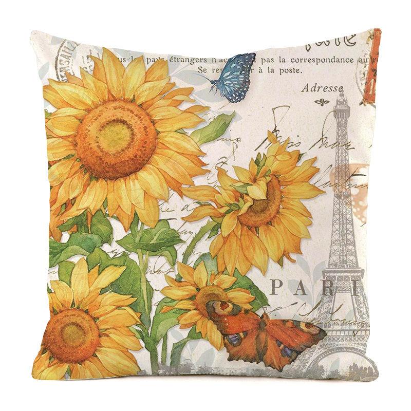 Colorful Countryside Butterfly Digital Printing Short Plush Pillow Covers For Car Sofa Office Cushion Cover Home Goods