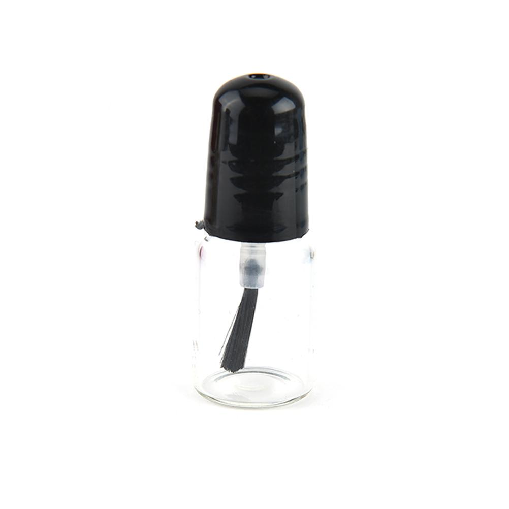 2ml/3ml Empty Nail Polish Clear Glass Bottle Storage Container with Black Cap