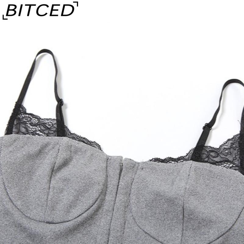 BITCED Summer Women's Solid-Colour Slim-Fit Streetwear Fashion Halter Neck Sexy Backless Tank Top