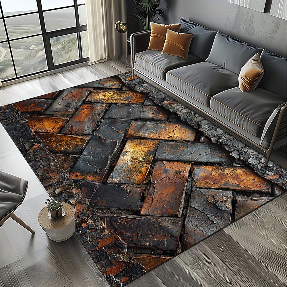 2025 New Style Brick Stone Building Wall Originality Rug Carpet for Living Room Bedroom Home Decor,kid Non-slip for Sofa Doormat