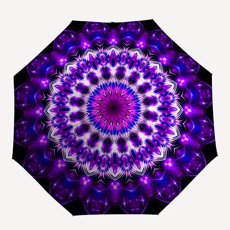 

1pc Purple Mandala Folding Umbrella | Elegant Design, Fashionable Accessory, Durable Construction, Sturdy Ribs yy251107052