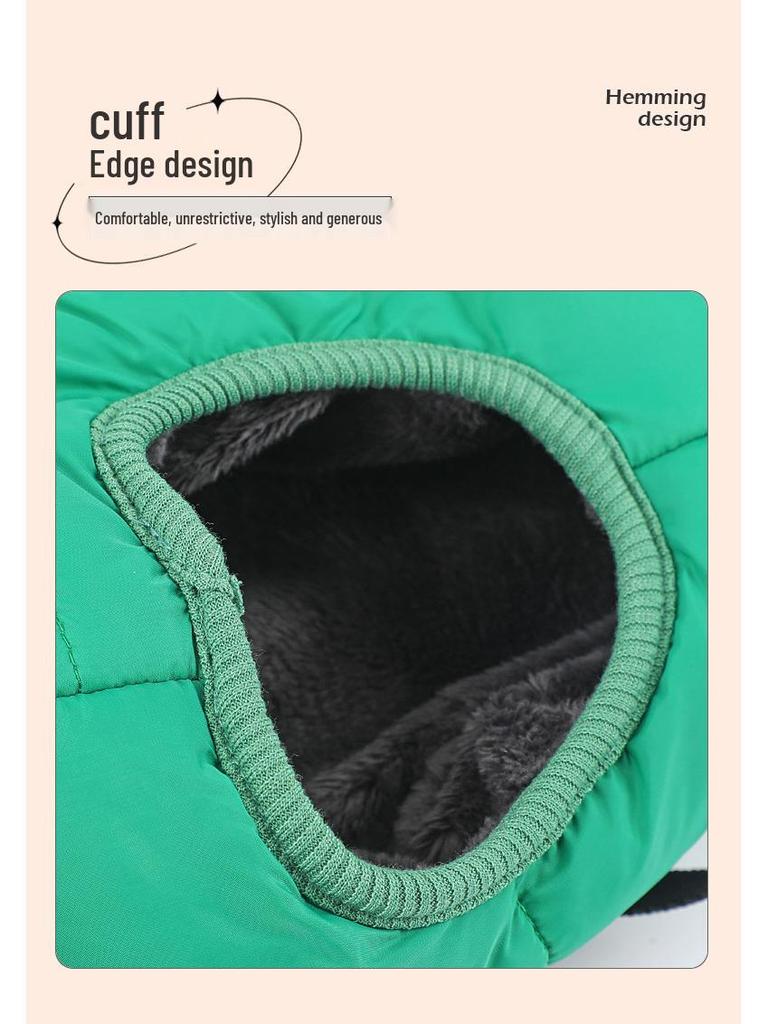 Warm Reflective Dog Coat with Harness - Thickened Cotton for Autumn/Winter