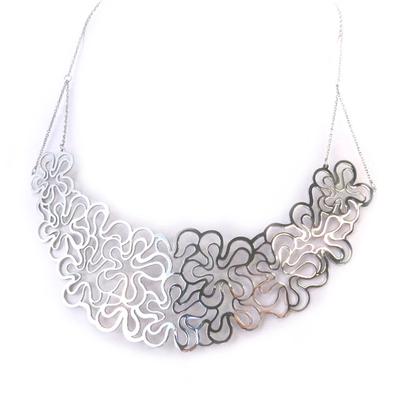 [M7193] - Silver 'Carmen' Steel Necklace (flora)