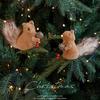 Christmas Squirrel Ornament Foam Plush Squirrel Figurine with Pinecones Branches Furry Forest Animal Hanging Decoration for Holiday Xmas Tree Home
