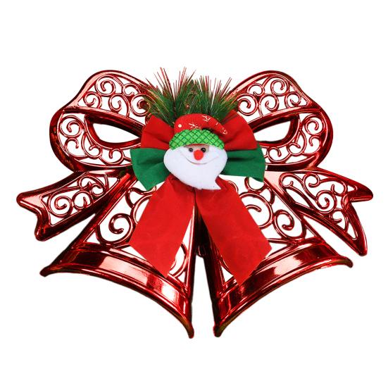

Пластиковый бант в форме бабочки с колокольчиком, рождественское украшение, подвеска на елку для праздничного дерева, украшение для вечеринки красный