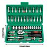 46pcs Car Repair Tool Kits Combination Ratchet Torque Spanner Metalworking 1/4-Inch Socket Wrench Set Auto Mechanic Repair Tools