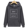 DIY21 Personalised Customised Logo Men's Street Hoodie Front Sports Sweatshirt Women's Casual Hoodie
